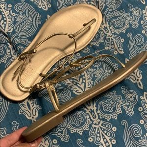 LOFT Gold Sandals NWT
